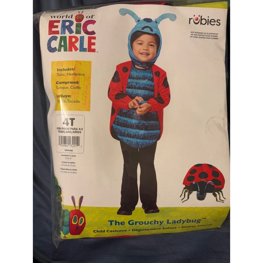 Rubies Eric Carle The Grouchy Ladybug Child Costume 4T Tunic Headpiece 1002266
